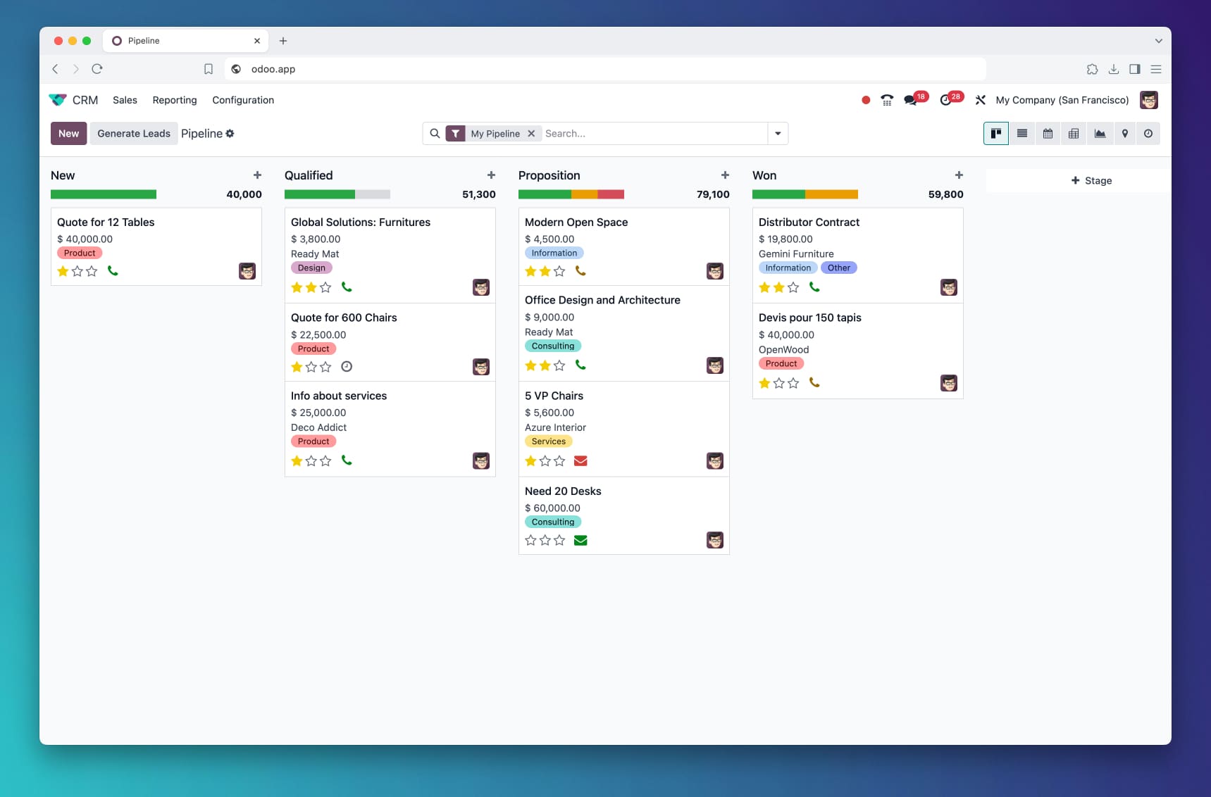 Odoo CRM Interface Odoo Apps
